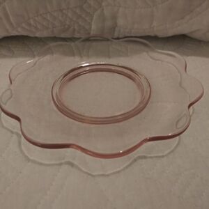 Tea Rose Scalloped Glass Saucer